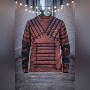 Men's sz SMALL - long sleeve pullover workwear shirt top -BUKS Streetwear